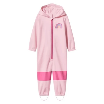 Lányos softshell overall rózsaszín színben szivárvány mintával