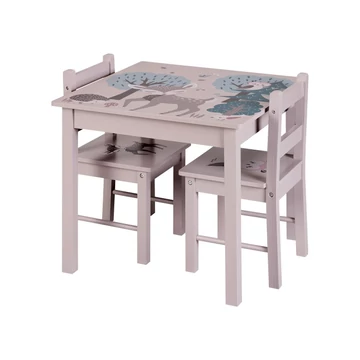 Livarno asztal székekkel - rózsaszín őzikés