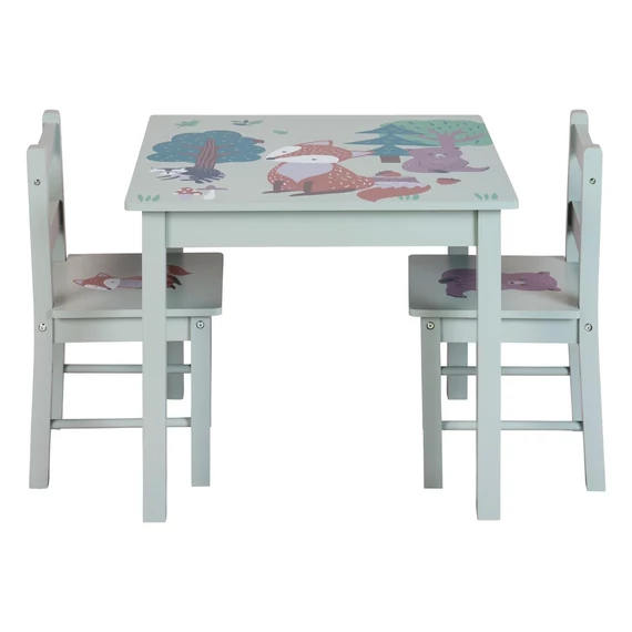 Livarno asztal székekkel - zöld rókás